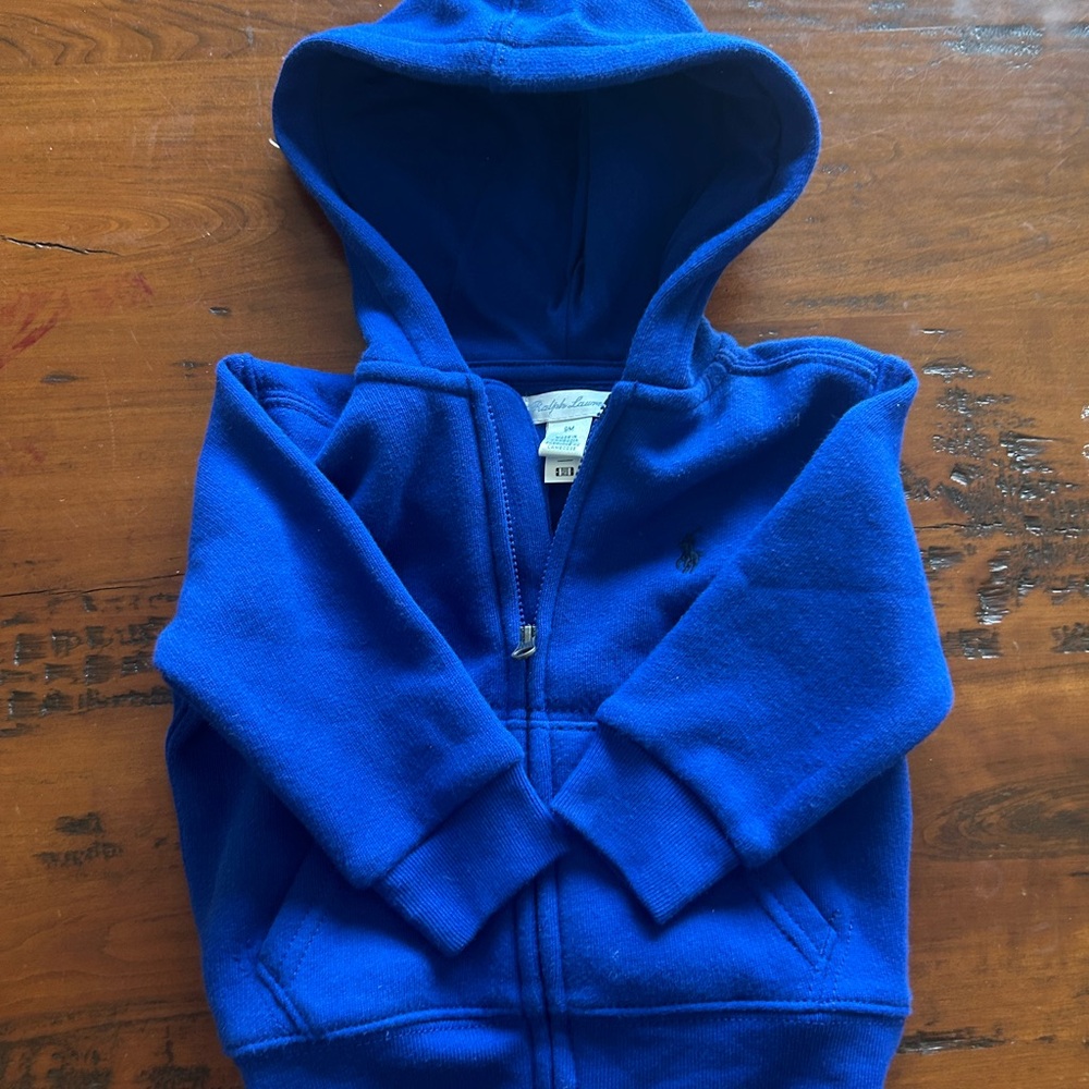 Ralph Lauren Blue Zip-Up Hoodie Sweatshirt